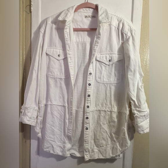 We the Free distressed denim white jacket - Picture 4 of 14